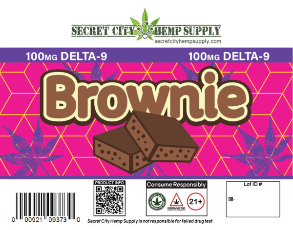 The Delta-9 brownie contains 100MG of Delta-9.