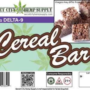 The chocolate cereal bar contains chewy puffed rice grains embedded in chocolate.